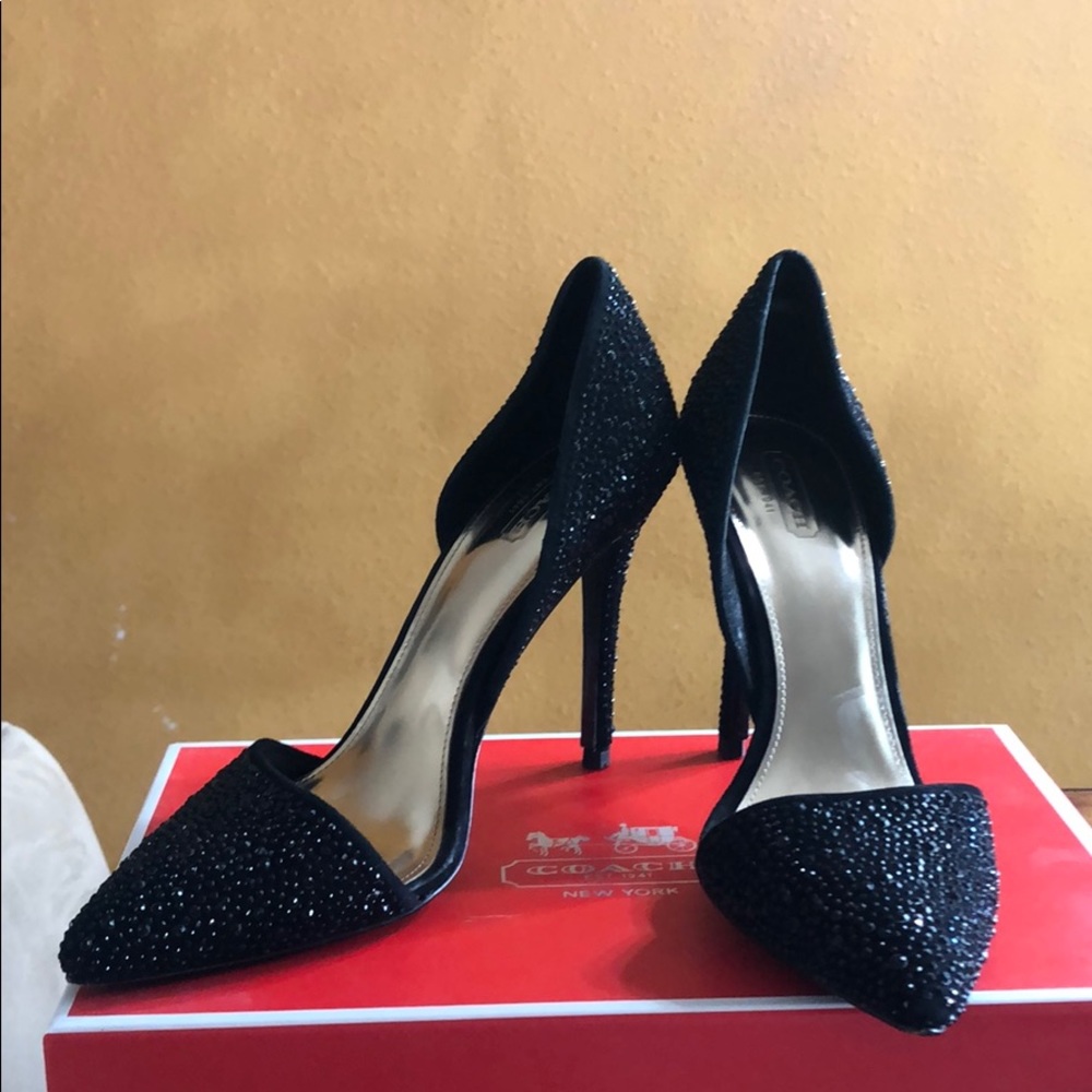 Gently used Coach black sparkle 4.5 inch heels